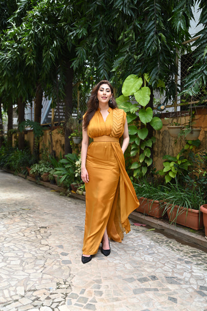 Long Mustard Dress