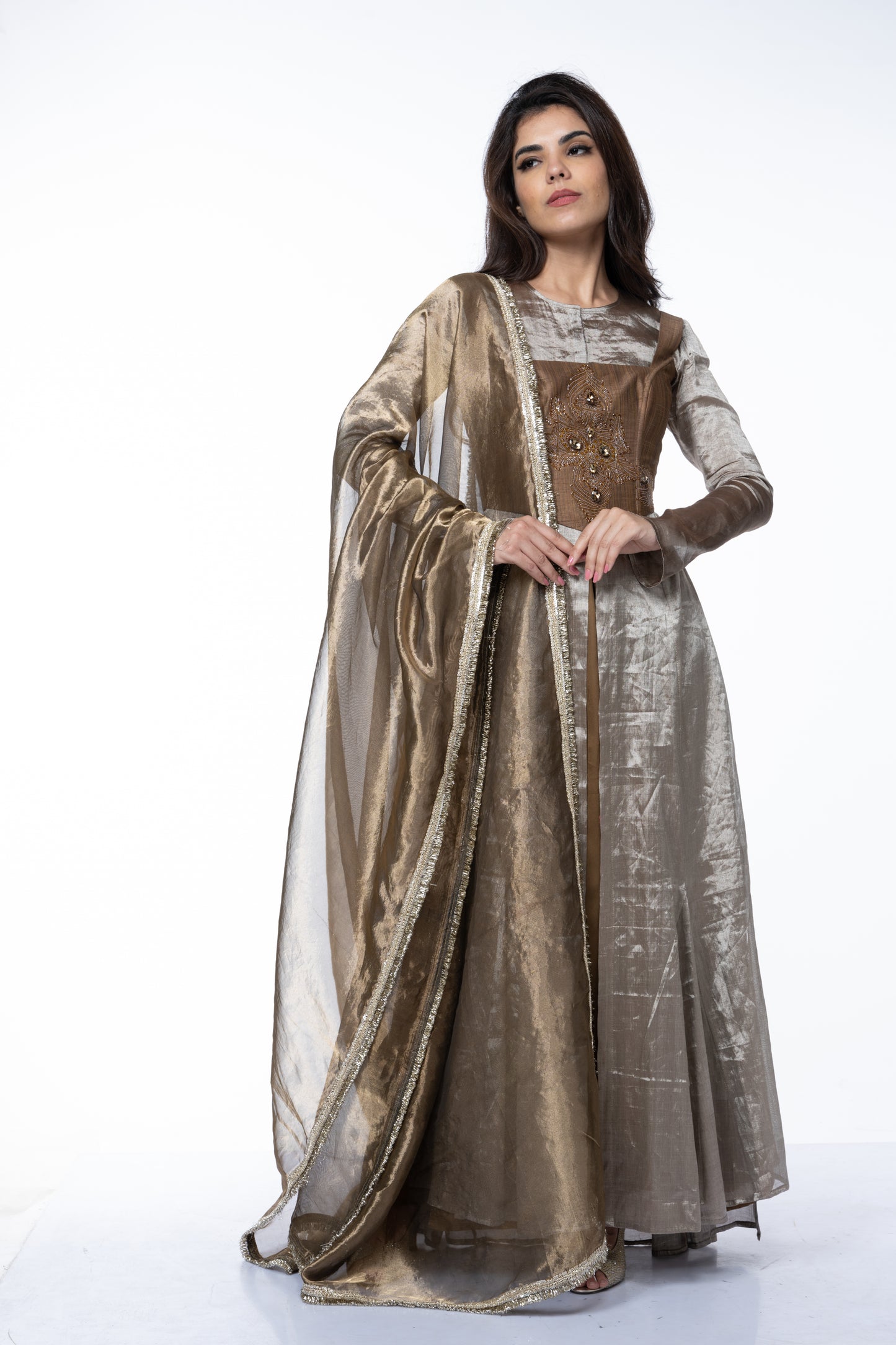 Silver Banarasi Dress