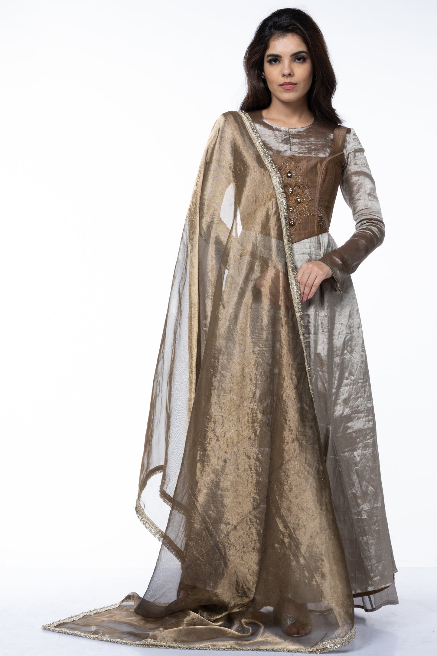 Silver Banarasi Dress